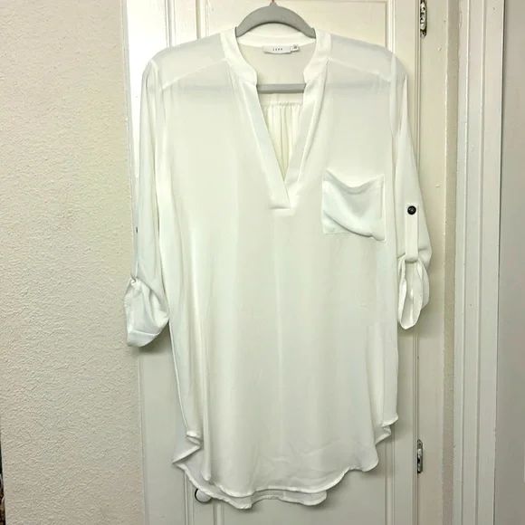Bundle Lush Tunic Sheer Size Small black white Blouse Business Casual Work Wear - Picture 2 of 14